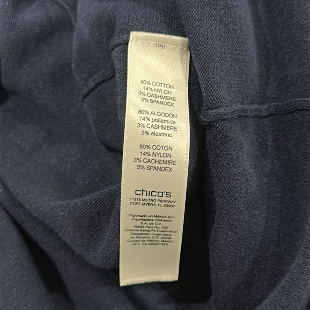 Zenergy Cotton Cashmere-Blend Beaded-Trim Jacket Size M - Picture 13 of 14